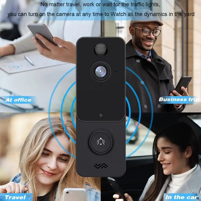 

Дверной звонок T9, IP67, 1080P, Wi-Fi, с объективом 166 градусов
