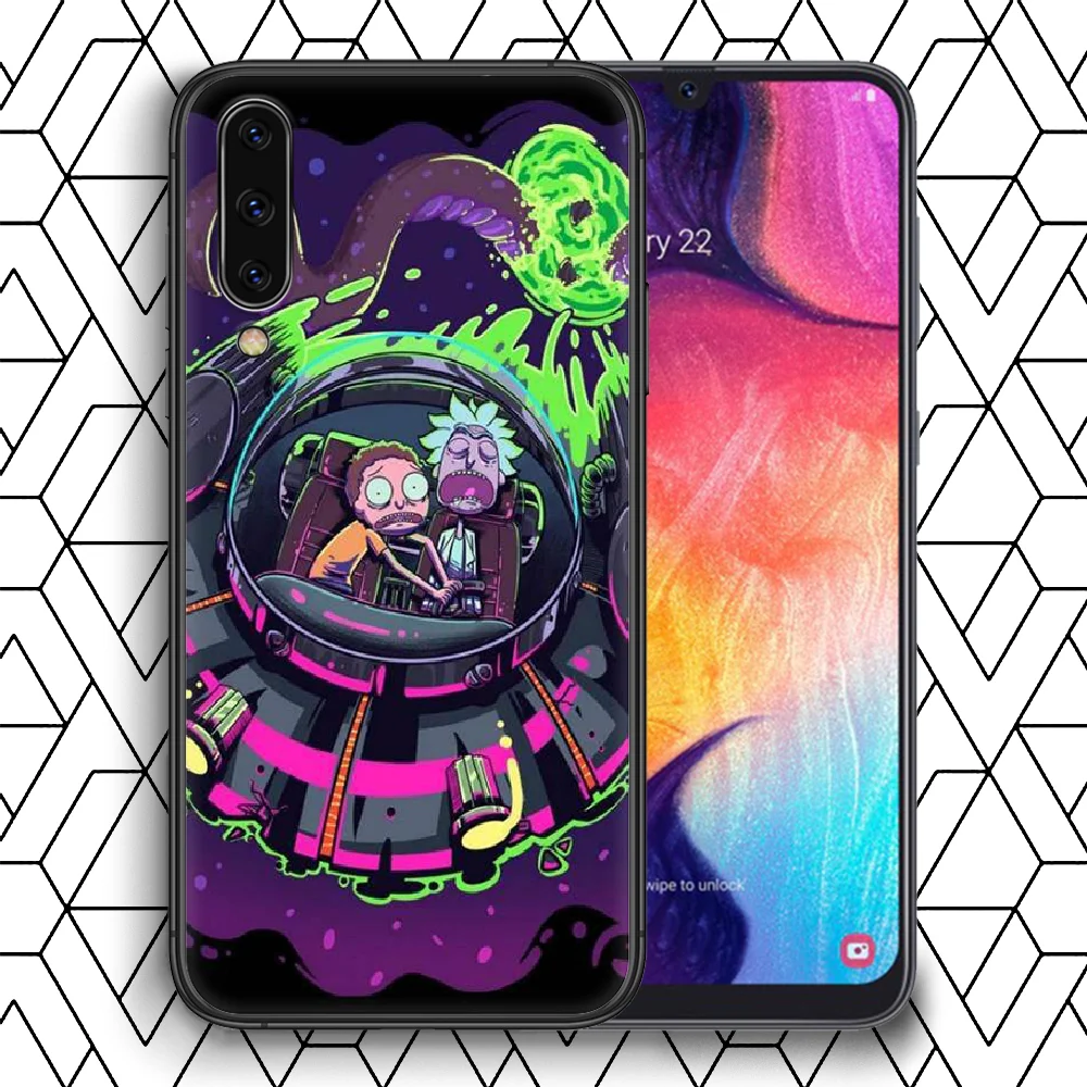 

Rick Cartoons Morty Phone Case Cover For Samsung Galaxy A 8 10 11 20E 21 30 40 50 51 70 71 81 S black Cover Pretty Cell Fashion