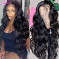 body wave cheap long human hair wig for black women 4x4 brazilian 30inch lace closure wig 150 preplucked loose wave baby hair