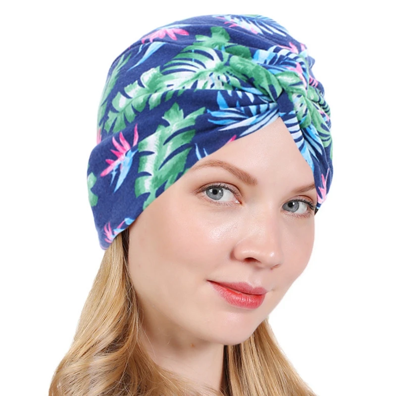 Женская плиссированная Шапка-тюрбан в стиле бохо этническая Шапка-бини со слоном