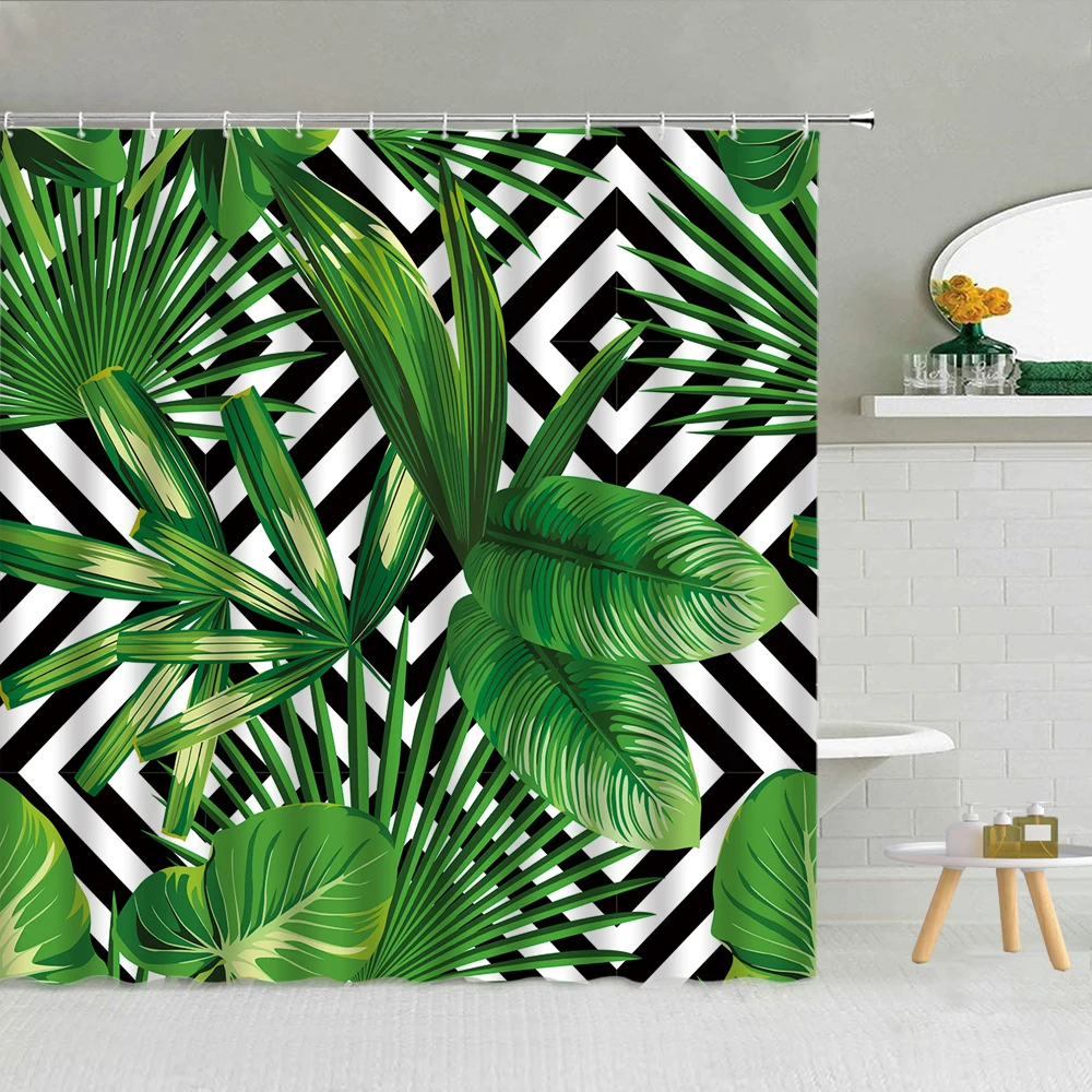 

Colorful Flowers Sunflowers Rose Butterflies Green Leaves Shower Curtain Fabric High Quality Bathroom Supplies Decor With Hooks