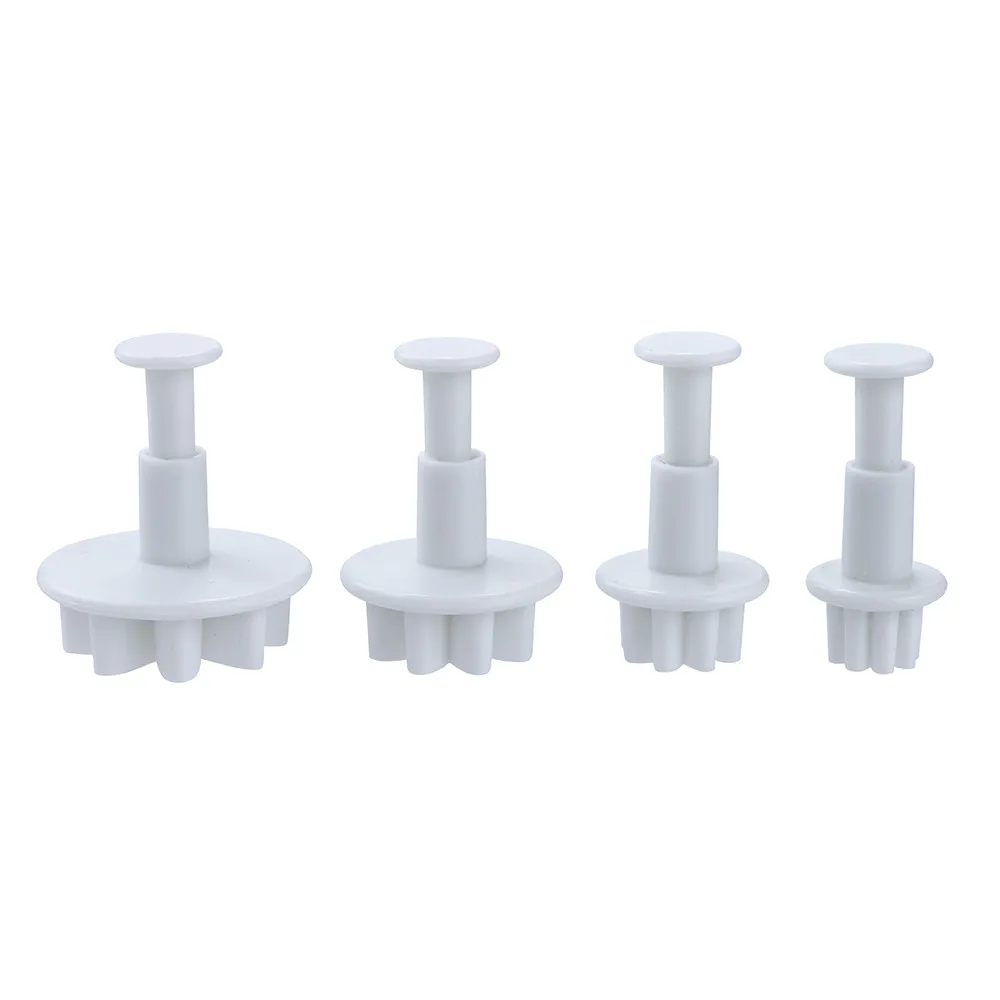 

4Pcs Flower Plunger Cookie Cutter DIY Blossom Flower Cake Fondant Mold Plastic Cake Decorating Tools Baking Accessories 2021