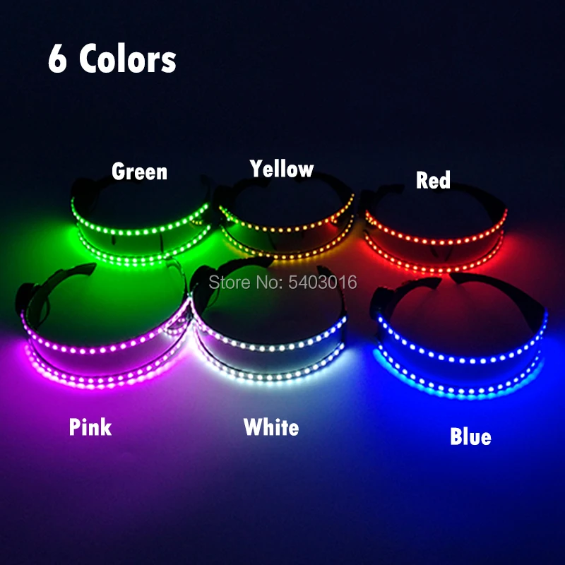 

Fashion LED Bar Glasses Light up DJ Glasses Luminous Sunglasses DJ Bar Party Products Halloween Stage Dance Props