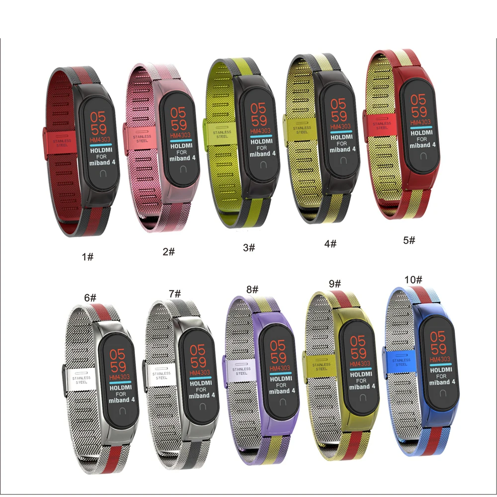 Металлический ремешок для Xiaomi Mi Band 3 Нержавеющая сталь браслет ремень Mi Band 3 Mi3 сменный ремешок; Смарт-часы Mi 3
