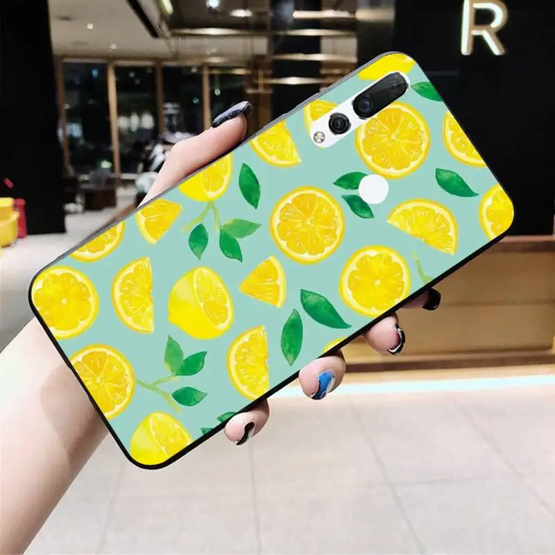 CUTEWANAN мягкий чехол для телефона с фруктами лимонами летом черный Huawei Honor 30 20 10 9 8 8x