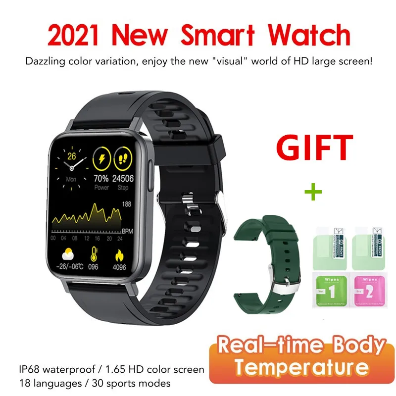 

Новинка 2021, смарт-часы для женщин и мужчин, измерение температуры тела, пульса, сна, водонепроницаемые спортивные Смарт-часы для Android, iOS, Xiaomi