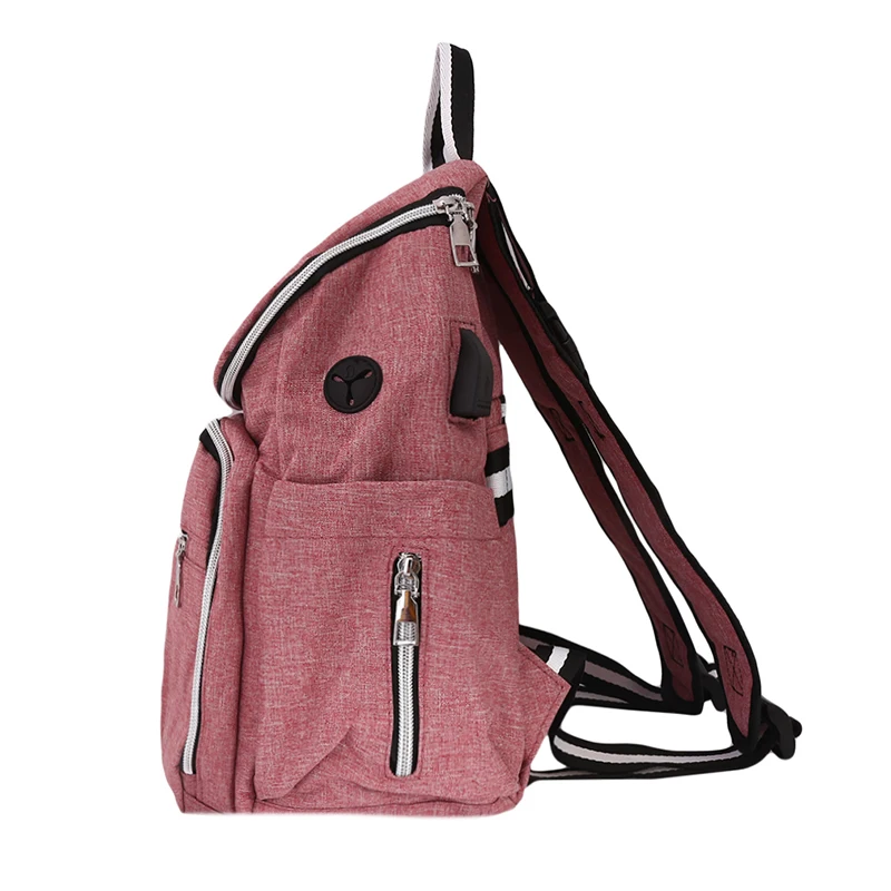 

Multifunctional Mummy Backpack Large Capacity Organizer USB Charging Port With Nursery Bottle Thermal Bag
