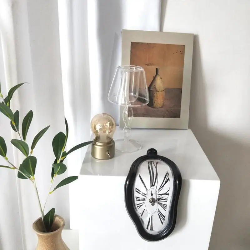 Creative Retro Clock Table Corner Type Twisted Roman Numeral Deformation Decoration Space-time Supplies Home K2U3 | Дом и сад