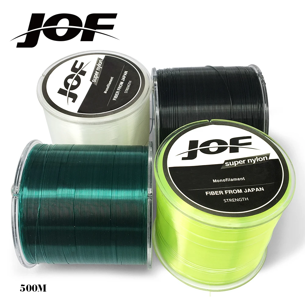 JOF нейлоновая леска 500 м экстремально сильная из мононити 5 LB 30 фунтов|Рыболовные