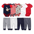 Боди для новорожденных, комбинезоны для мальчиков и девочек, комплекты одежды, комбинезон для младенцев с коротким рукавом и длинные брюки, маленькие хлопковые детские костюмы