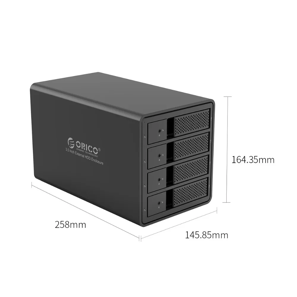 ORICO 4 bay 3,5 дюйма USB 3,0 на SATA HDD корпус Поддержка 64 ТБ HDD док-станция чехол со встроенным адаптером питания HDD Чехол