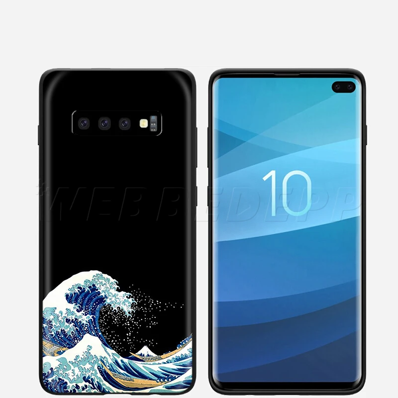 Webbedepp волнистый арт японский чехол для Samsung Galaxy S7 S8 S9 S10 Plus Edge Note 10 8 9 A10 A20 A30 A40 A50 A60 A70