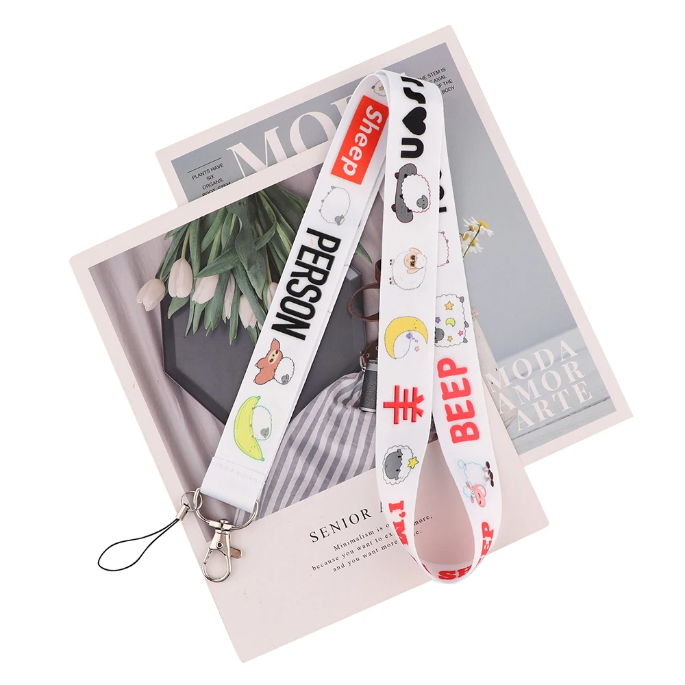 

24pcs/lot MD1028 DMLSKY Cartoon Keychain Accessories Sheep Mobile Phone ID Badge Holder Keys Straps Neck Lanyard Camera