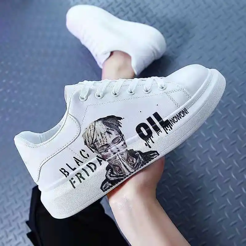 

Men's Shoes Spring 2021 New Fashion Shoes White Shoes All-Matching Trendy Casual Sneakers White Shoes Lazy Driving Shoes