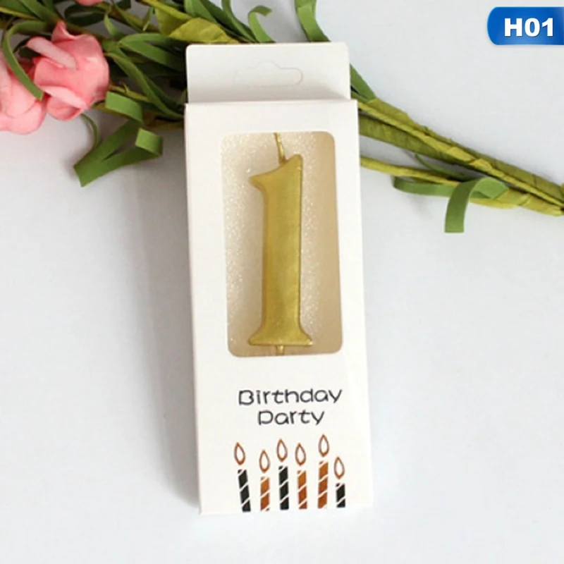 Золотые свечи с цифрами для торта вечерние Детские праздничные украшения дня