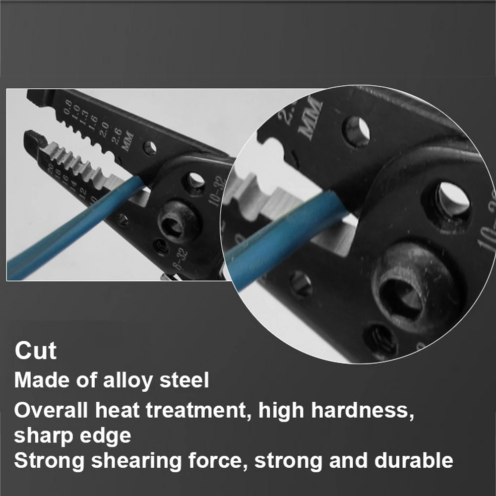 

Manual Wire Stripper PVC Handle Non-slip Multifunctional Useful Cable Wire Stripper Crimping Plier Manganese Alloy Hand Tool