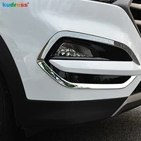 front fog light lamp cover trim for hyundai tucson 2015 2016 2017 2018 abs chrome head foglight frame accessories car styling