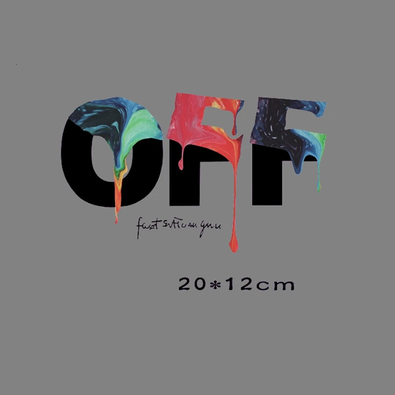 Colors Melt Letter Patch deal with it Clothes Heat Transfer Printing OFF Iron on patches for clothing Girl Diy PVC Stickers | Дом и сад