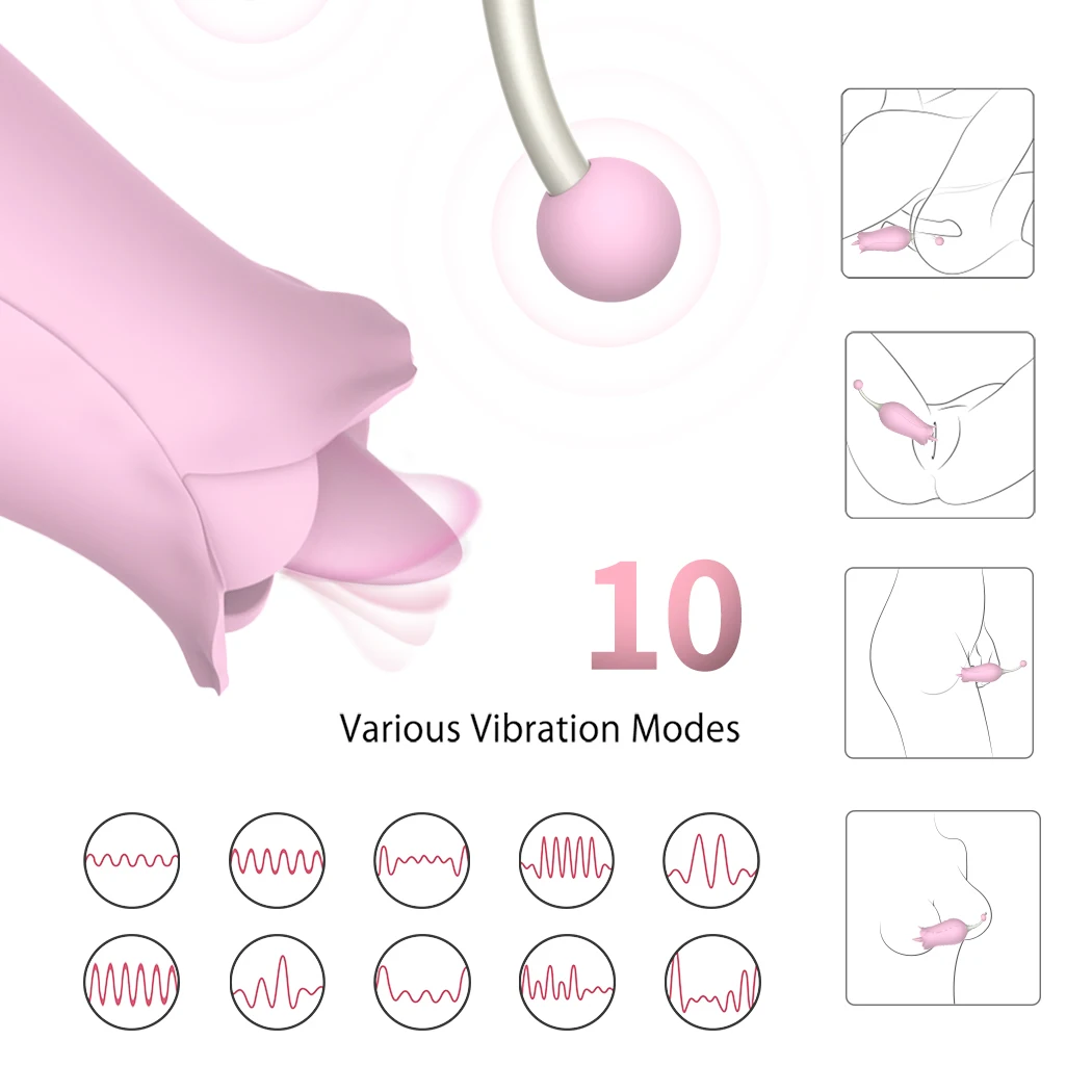 Роза цветок двойной головы Вибрационный Для женщин соски груди массажные Секс