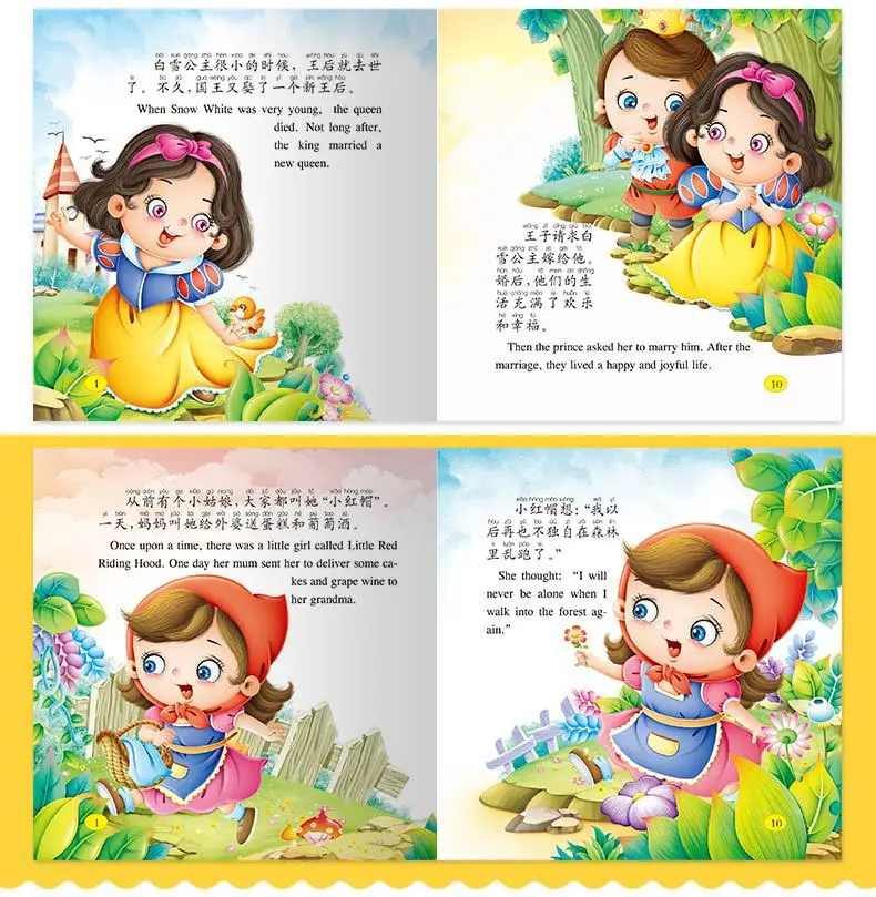 

10Pcs/Set Parent Child Fairy Tale Story Book Chinese and English Bedtime Story Book Kids Early Educational Book