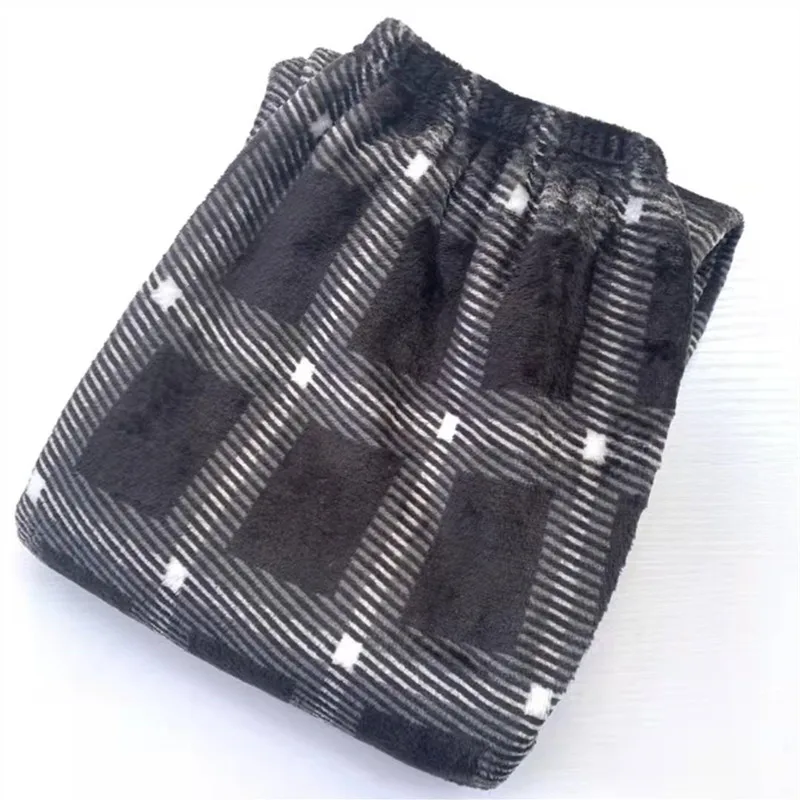 Winter Women's Plush Pajama Pants Warm Home Pants Loose Comfortable Elastic Waist Cute Cartoon