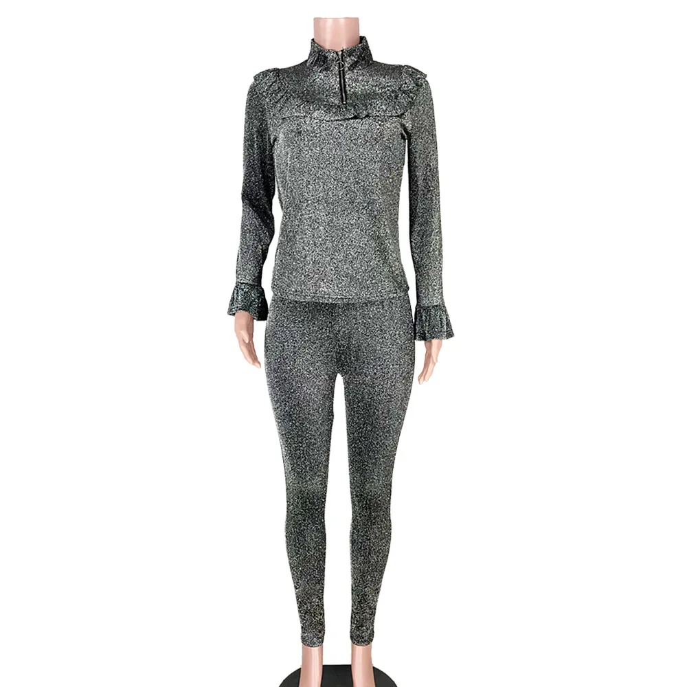 Женский бархатный костюм с люрексом повседневный комплект из 2 предметов топ на