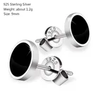 Серьги-гвоздики круглые из серебра 925 пробы, 10 мм