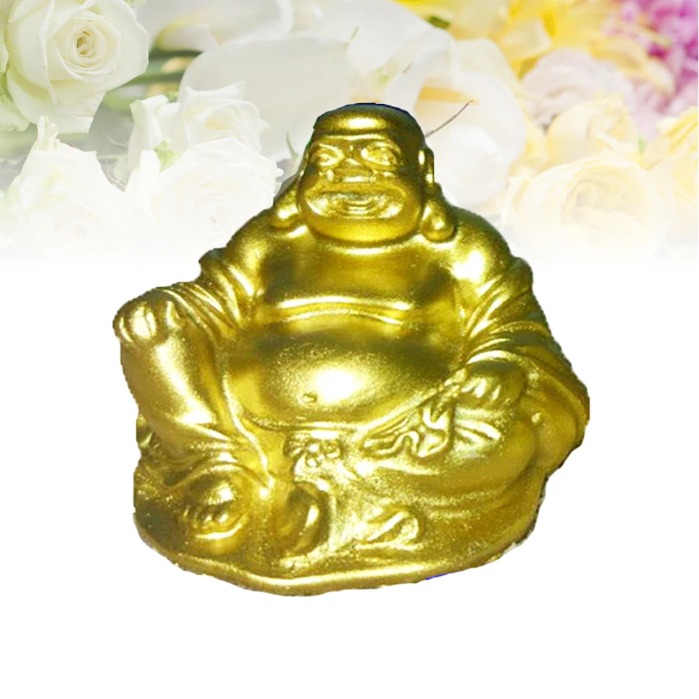 Мини Смола Золотая статуэтка Будды индийский Будда скульптура китайский фэн шуй