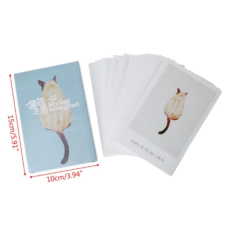 

30 Sheets Cat Paintings Retro Vintage Postcard Christmas Gift Card Wish Poster Cards