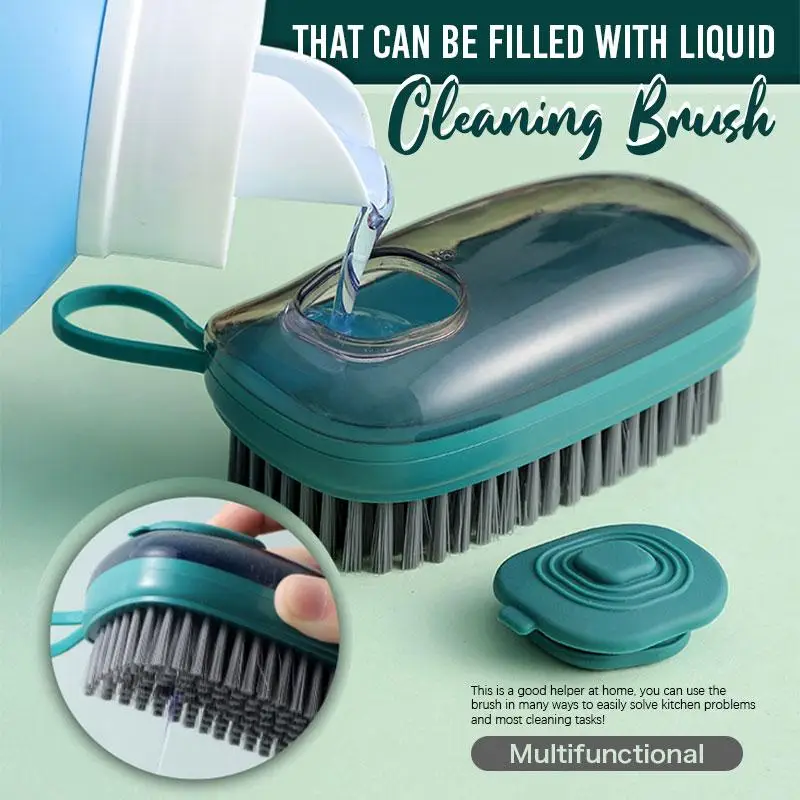

Multifunctional Cleaning Brush Portable Plastic Clothes Shoes Automatic Liquid Refill Laundry Cleaning Brush Kitchen Bathroom