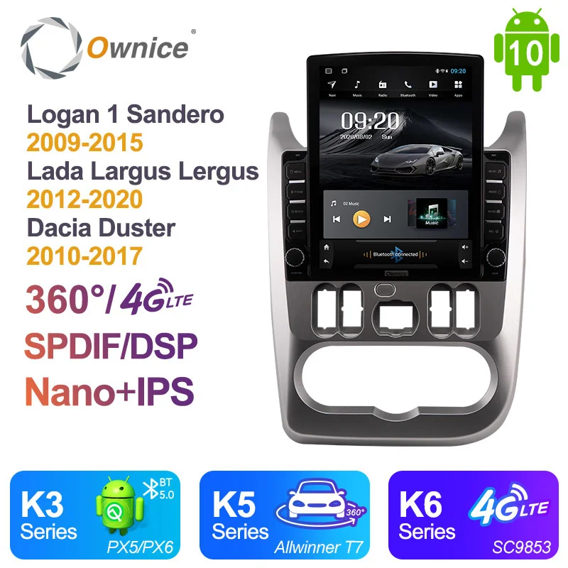 

Автомагнитола Ownice Android для Renault Logan 1 Sandero 2009-2015 Lada Largus Lergus 2012-2020 Dacia Duster 2010- 2017 GPS-плеер