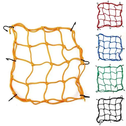 

Motorcycle 6 Hook Mesh Bag String Sundries Helmet Luggage Holder Bungee Net Rope