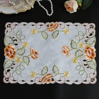 new lace embroidery table place mat cloth placemat cup mug tea coffee coaster dining doily drink glass pad christmas kitchen