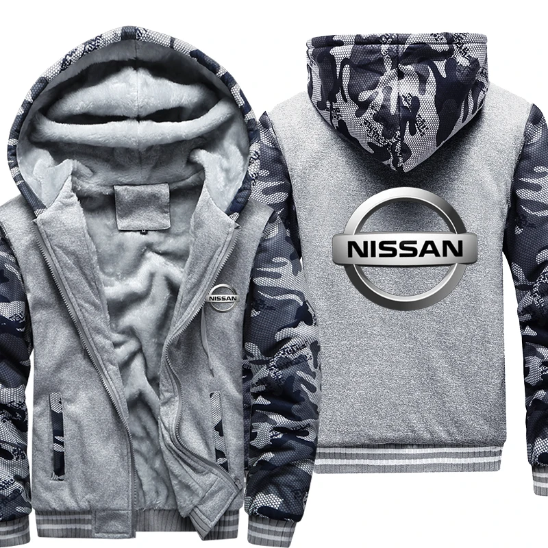 

Hoodies Winter Nissan Camouflage Sleeve Jacket Fleece Thicken Unisex Casual Wool Liner Fleece Coat Sweatshirt Pullover