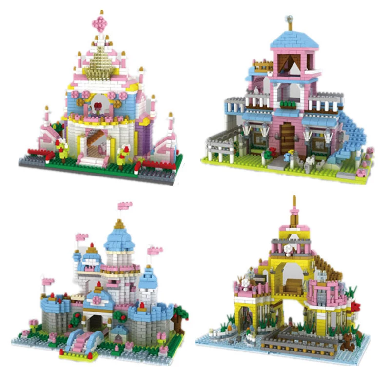 

Girl Series Compatible Building Blocks DIY Fairy Tale Princess Castle Model Diamond Particles Building Blocks Children's Toys