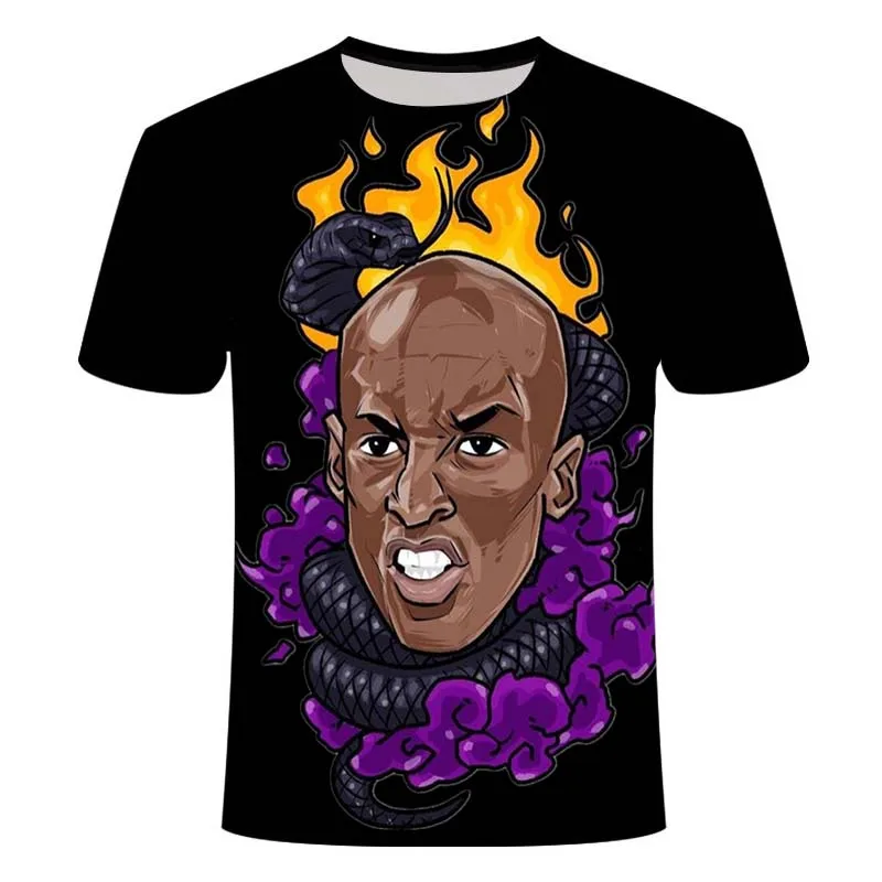 

2021 summer fashion new 3D printing T-shirt classic basketball character nostalgic element clothing wholesale customization