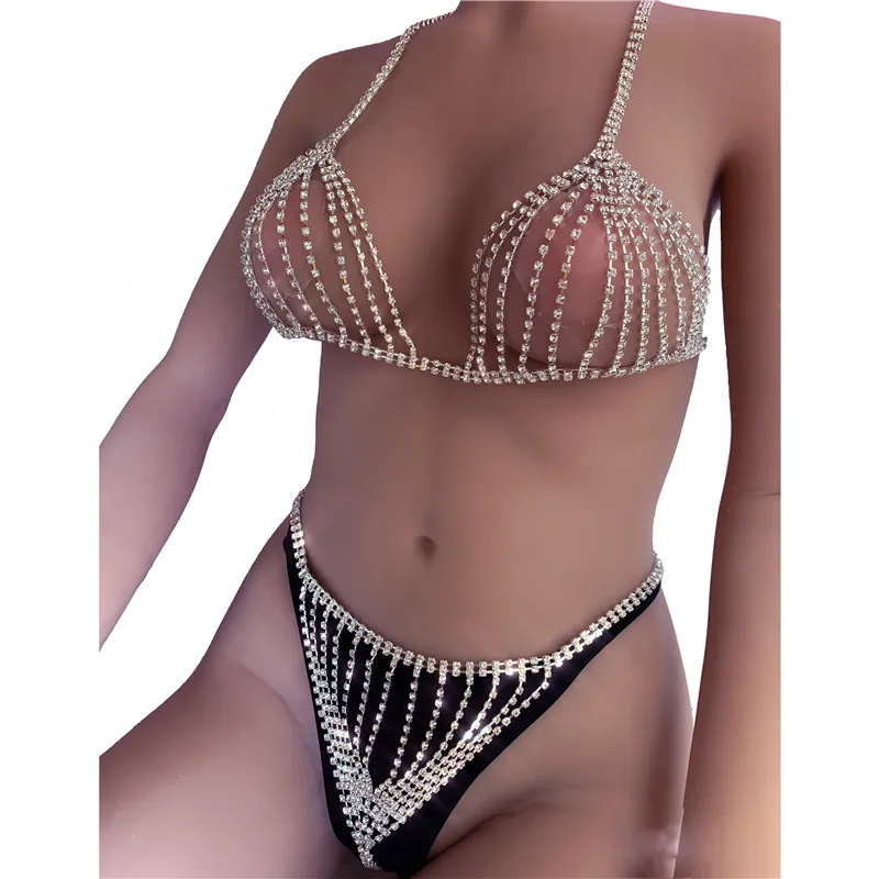 2021 Новая роскошная обувь с украшением в виде кристаллов бикини-цепочка для тела