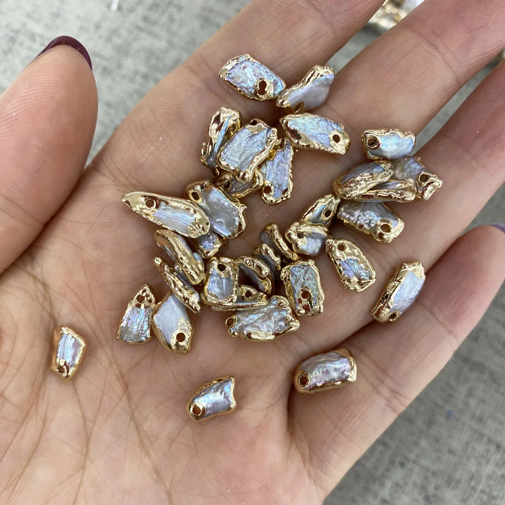 

Подвеска из натурального пресноводного жемчуга неправильной формы, 7x11-8x12 мм