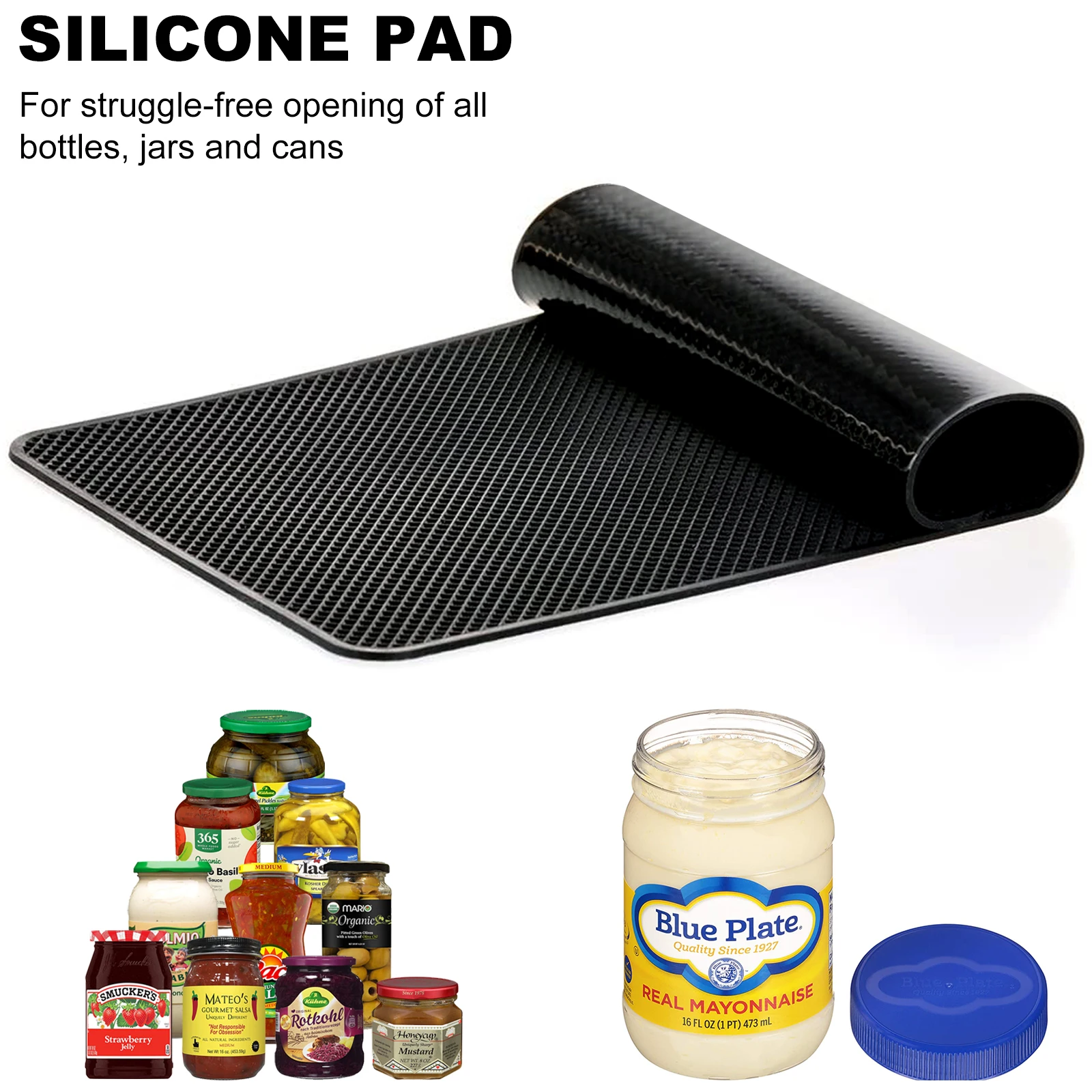 Sticky Rubber Pads Jar Opener Gripper Mat Bottle Lid Kitchen Coasters Car Dashboard Non-Slip Grip Gadget | Дом и сад