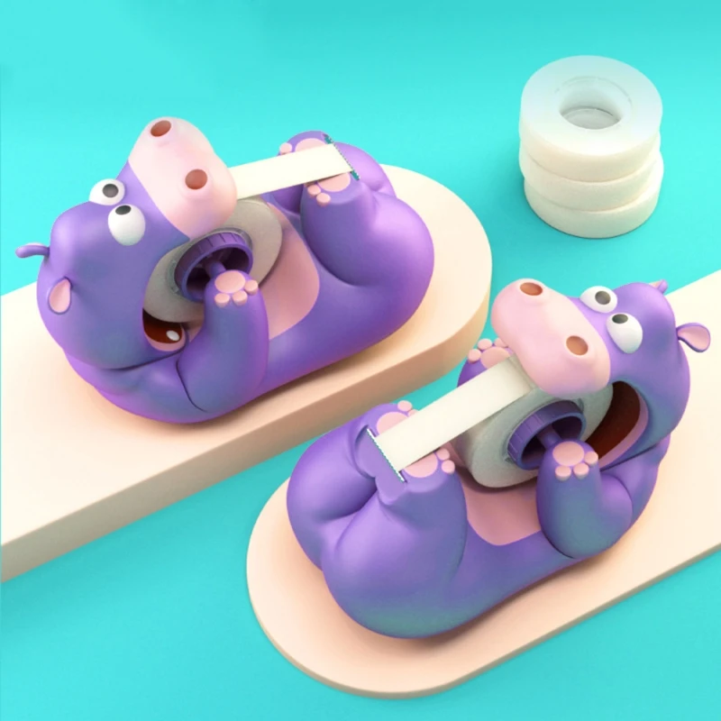 

Creative Hippo Tape Dispenser Desktop Adhesive Cutter Stand Holder Office School Supplies Stationery