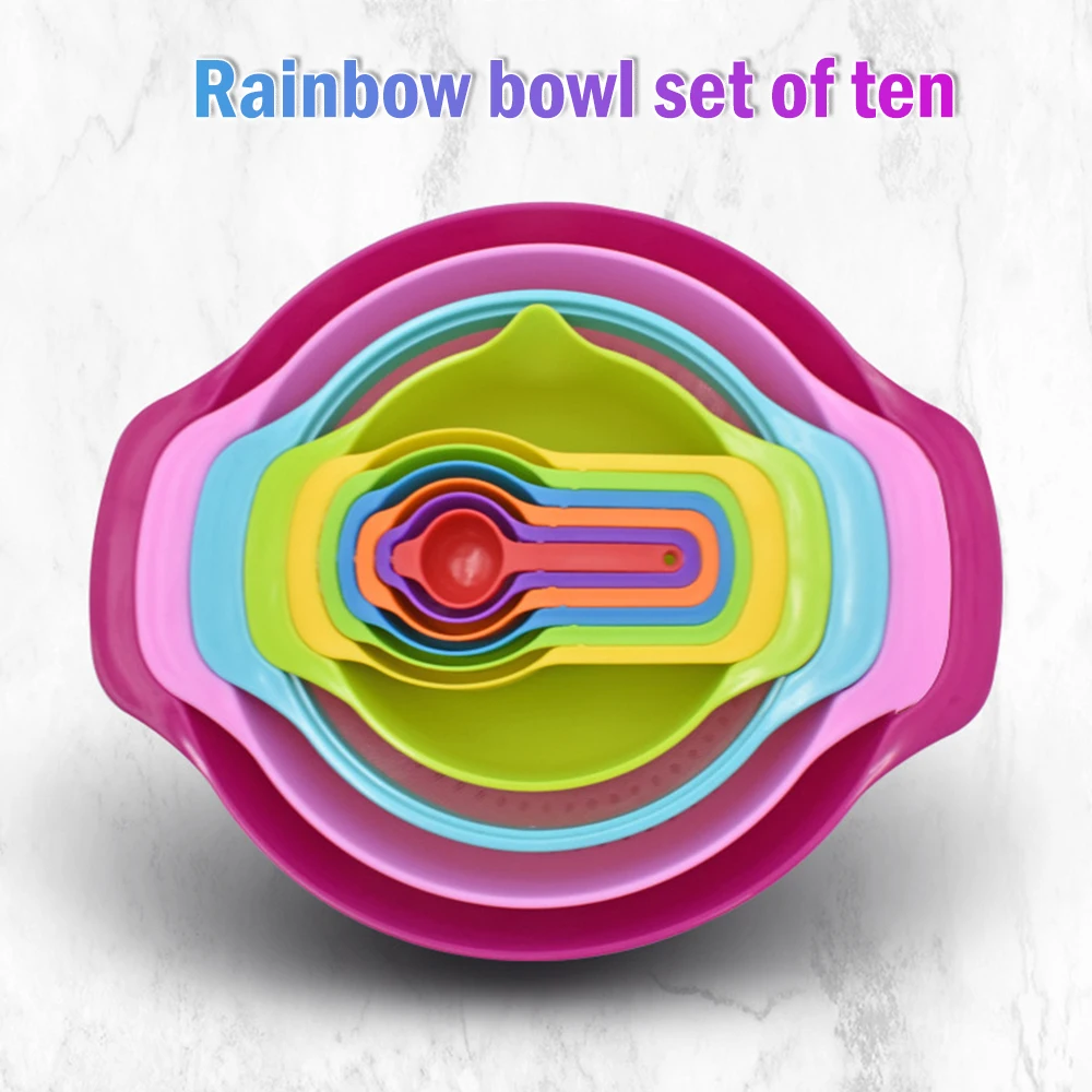 10 шт./компл. мерные чашки и мерная ложка лопатка Силиконовая ручка Кухня