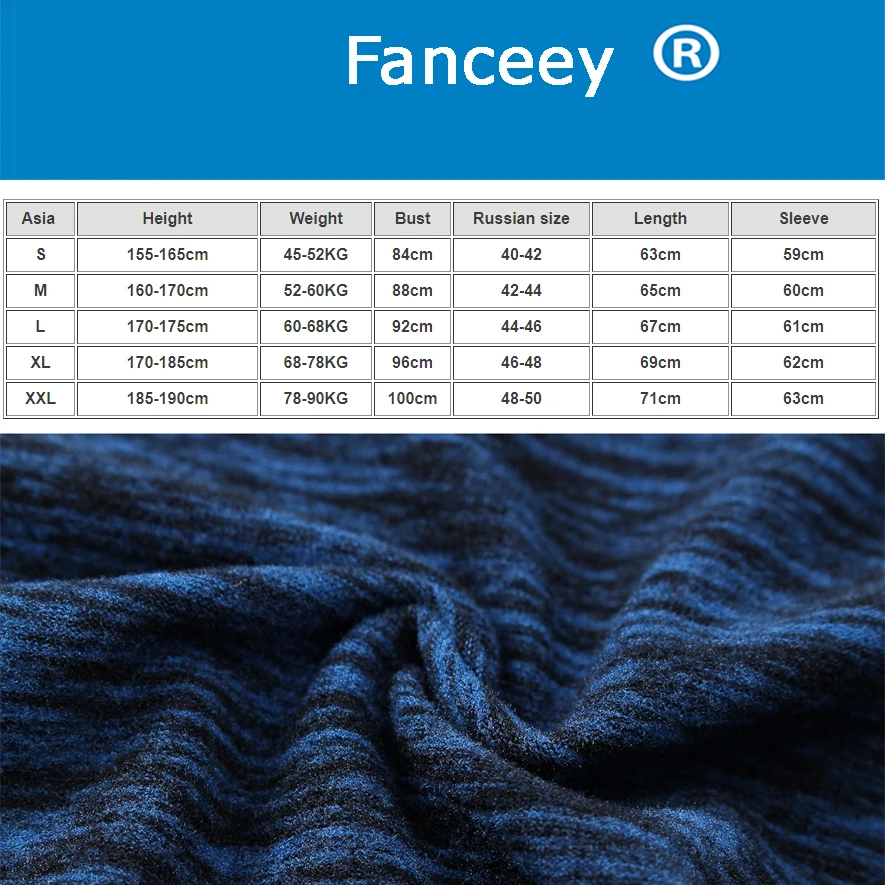 Fanceey зимнее термобелье с высоким воротником мужские кальсоны Мужская рубашка