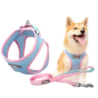 dog harness and leash cat harness breathable mesh adjustable pet harness puppy cat vest collar for small medium dogs chihuahua