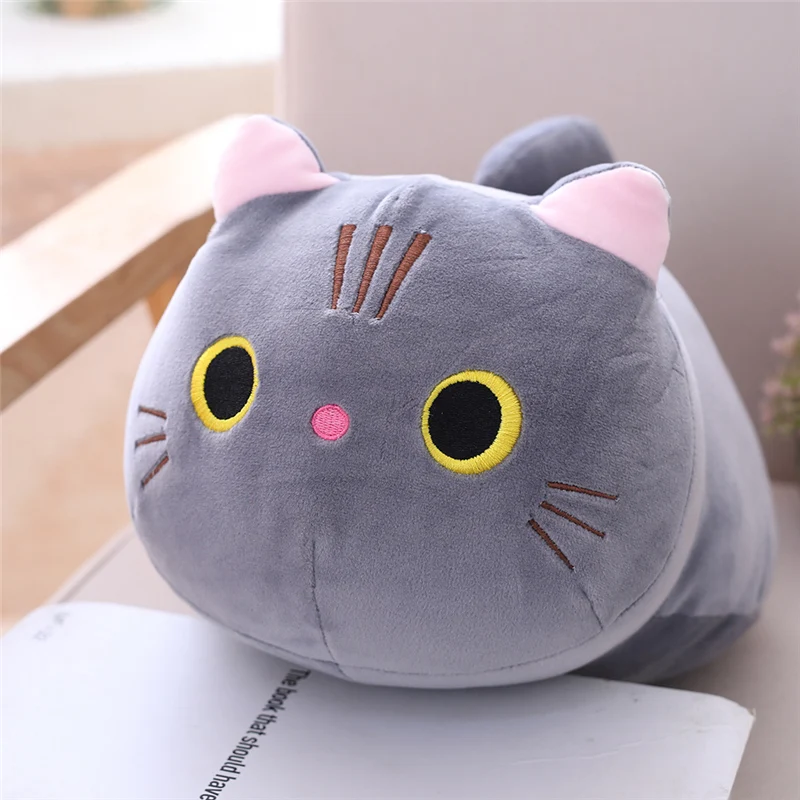 Мягкая плюшевая игрушка с рисунком кота, детская игрушка, диванная подушка, пуховая хлопковая мягкая игрушка, подарок, детская комната, украшение