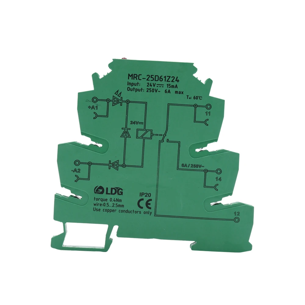 MRC-25D61Z24 1 шт. 24VDC Электромагнитная релейная плата 6A 250VAC/DC нагрузка