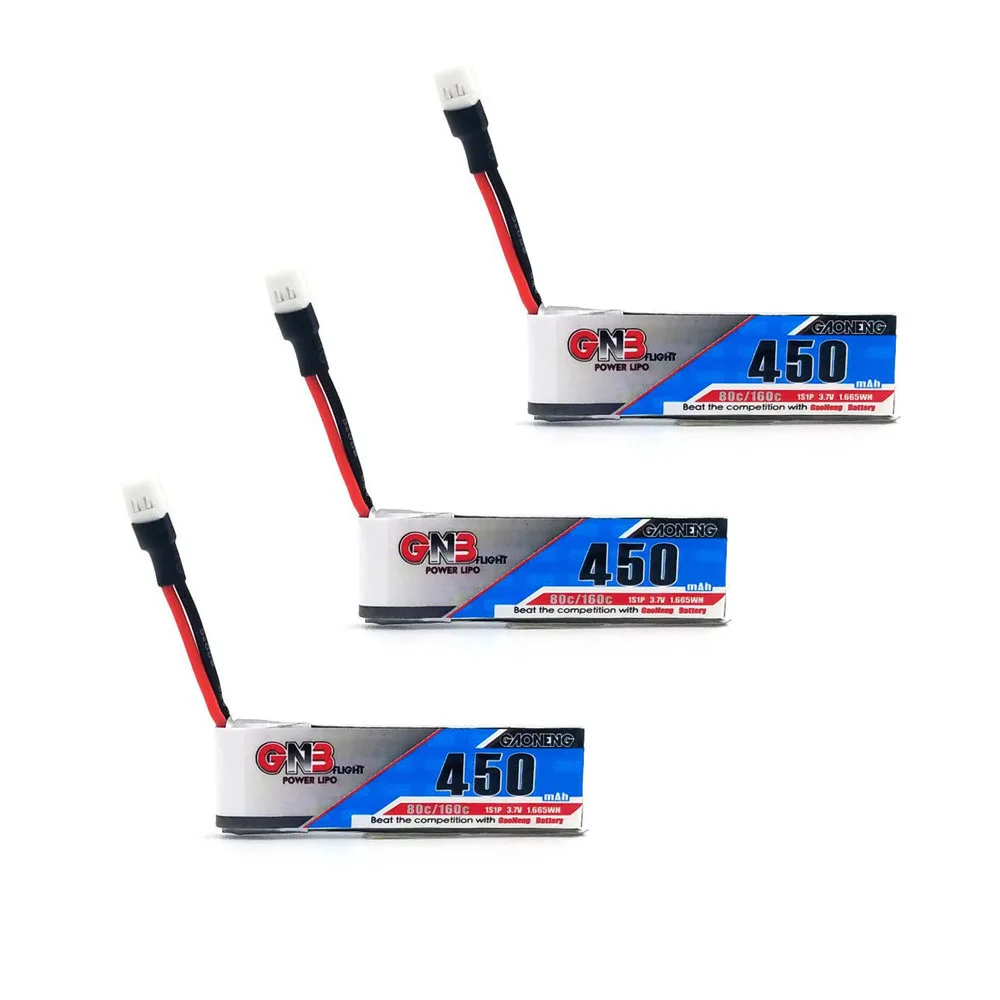 

3PCS GAONENG GNB 450mah 3.7V 80C Lipo Battery With Walkera Molex51005 Plug For Snapper 7 K110 Tiny7 Mini FPV Racing Whoop Drone