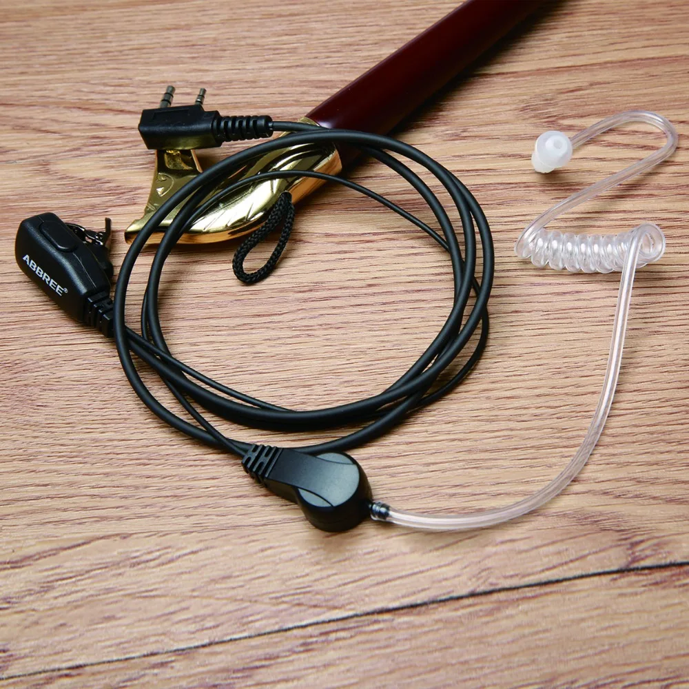 Abbree PTT Mic Air Акустическая трубка портативная рация с наушниками гарнитура для Kenwood Baofeng UV-5R UV-82 TYT AR-F8 Wouxun KG-UVD1P и т. Д