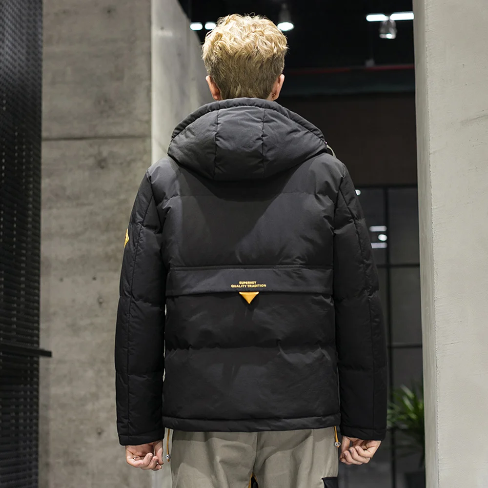 Covrlge Men's Casual Hooded Padded Jacket Men Winter Warm Thick Waterproof Jacket Parkas Coat Large Pocket Jacket Male MWM109