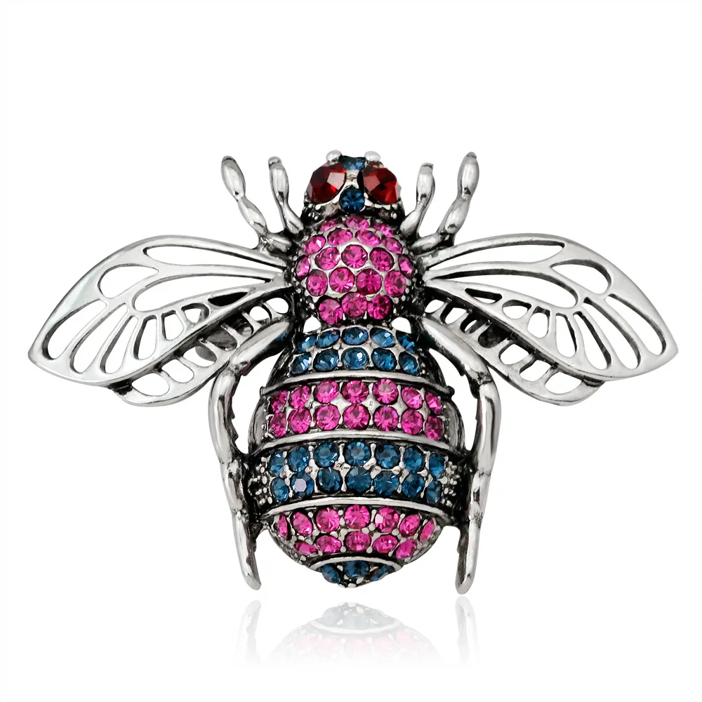 

Hot Animal Fashion Rhinestone Bee Insect Shape Brooch Lapel Pin Women Jewelry Gift For Women Enamel Pin Cartoon Brooch