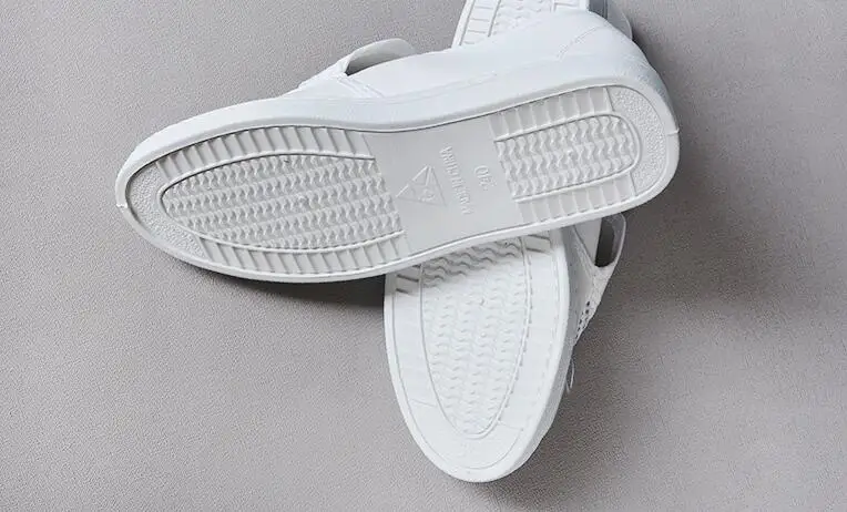 Анти статические ПВХ кожа Обувь из сетчатого материала Белый продовольственный